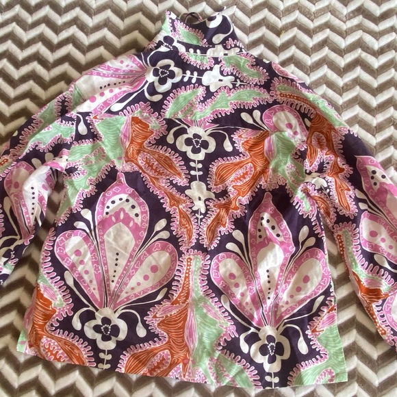 Zara PRINTED LINEN BLOUSE Women's Size S - Picture 5 of 12